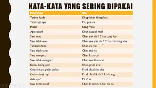 ayo belajar bahasa thailand bersama tema kata kata yang sering dipakai
