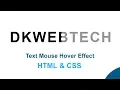 Text Mouse Hover Effects Using HTML CSS