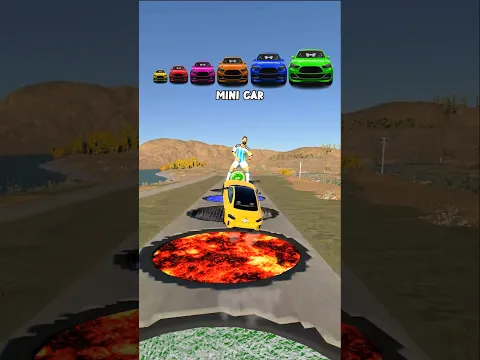 BMW vs Giant Holes Jumping Challenge