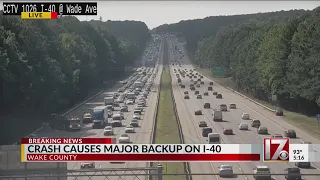 Miles of traffic remain after I-40 crash closes Raleigh highway for an hour