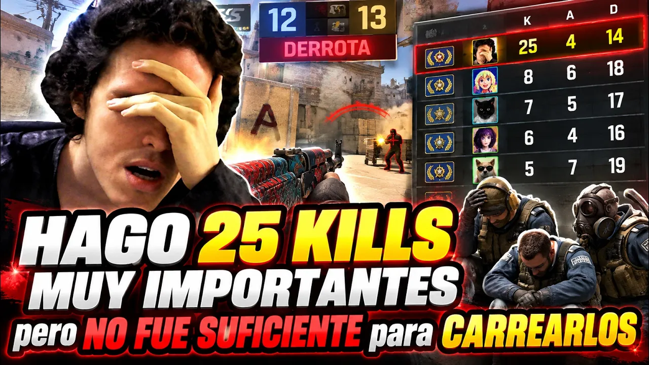 HAGO 25 KILLS MUY IMPORTANTES pero NO FUE SUFICIENTE para CARREARLOS #cs2 #counterstrike2 #shorts