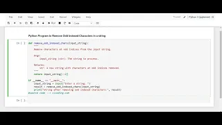Day 64 Python Program to Remove Odd Indexed Characters in a string