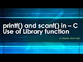 printf and scanf functions in C Printf and Scanf function C programming Tutorial online 2020