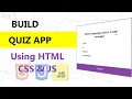 Quiz App Using JavaScript Build Quiz App With HTML CSS JavaScript
