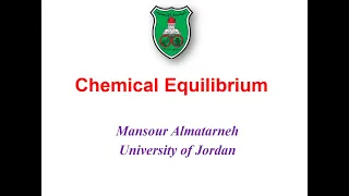 Chemical Equilibrium The Concept الإتزان الكيميائي Lecture 1 