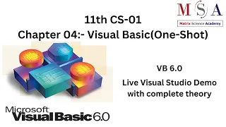 11th CS-01 VB Chp 4 Visual Basic Class 11 LIVE VB Codes 11th State board