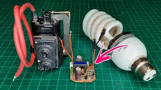 كيفية صنع صاعق ناموس قوى من لاين التلفزيون واللمبه الموفره القديمة 