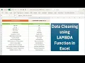 Data Cleaning using LAMBDA Function in Excel