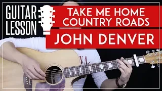 Download Take Me Home Country Roads Guitar Tutorial - John Denver Easy Guitar Lesson 🎸 |No Barre Chords| MP3