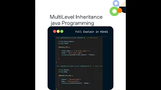 Java Multi Level Inheritance Full Explained in Hindi For Beginner