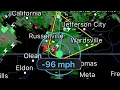 Possible Tornado Forming South West Of Jefferson City Missouri