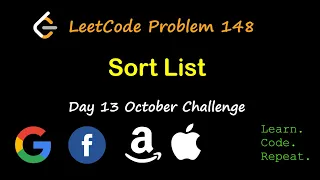 Sort List LeetCode 148 October LeetCode Challenge Day 13
