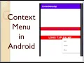 Context Menu in Android