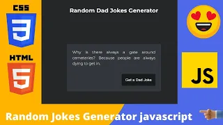 Random Jokes Generator javascript Joke Generator html css javascript