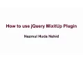 How to use jQuery MixItUp Plugin