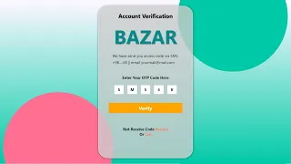 OTP verification box glassmorphism using html and CSS