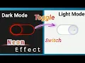 How To Make Toggle Button With Neon Effect In HTML CSS Javascript Dark Mode And Light Mode
