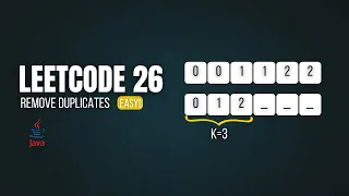LeetCode 26 Remove Duplicates from Sorted Array Java