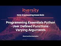 Programming Essentials Python - User Defined Functions