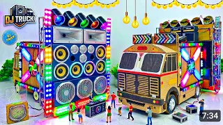 Mini dj pickup setup | how to make mini dj truck at home with cardboard big dj | dj wala
