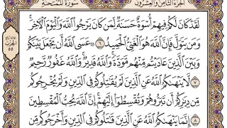 سورة الممتحنة مكتوبة فضيلة الشيخ مشاري العفاسي 