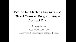 Python for Machine Learning - 29 Object-Oriented Programming