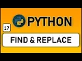 find and replace words program in python without using any predefined function replace