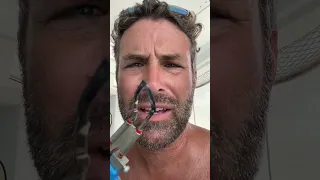 Cutting ropes and lines on a sailboat #sailing #sailboat #rope #offgridliving #ocean #boatlife #boat