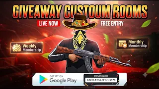 🔴 FREE FIRE GIVEAWAY CUSTOUM ROOMS AND REDEEM CODESS🔥⚡