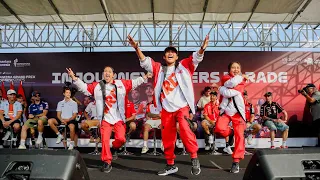 tabola bale dance at the 2025 mandalika motogp riders parade