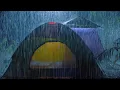 Download Lagu Fall Asleep Fast in MINUTES with Beautiful Heavy Rain on tent \u0026 Mighty Thunder in Forest | Rain 4K
