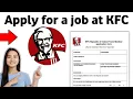 How to apply for a job at KFC 2025
