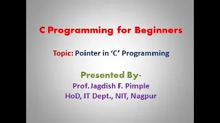 Lecture-28-Pointer in C Programming