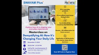 SWAYAM Plus x IITM Pravartak Masterclass on Demystifying AI How It s Changing Your Daily Life