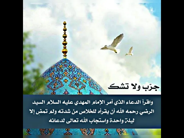 ⁣الدعاء الذي قرأه السيد الرضي رحمه الله فقضى الإمام علي عليه السلام  حاجته خلال ليلة واحدة.