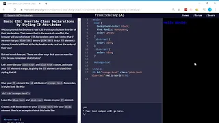 Basic CSS Override Class Declarations by Styling ID Attributes freeCodeCamp