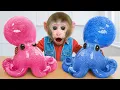 Download Lagu Monkey Choco Makes Red And Blue Octopus Dish In The Kitchen | CHOCO Challenge US