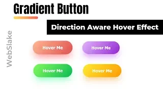 Gradient Button With Direction Aware Hover Effect Using Only HTML And CSS Pure CSS Tutorial