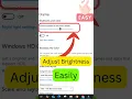 Change Brightness in Windows 10 Fast