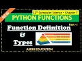 12th Computer Science Chapter 7 - Python Functions Function Definition Types Part