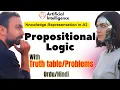 Propositional Logic in Artificial Intelligence Knowledge Representation Lec-46