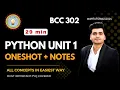 Python Unit 1 AKTU One Shot FREE Notes Complete Exam Preparation BCC 302