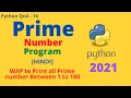 Prime Number in Python Prime Number 1 to 100 QnA - 16 Coding with Pritam