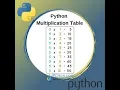 Multiplication Table using Python Editor in PictoBlox