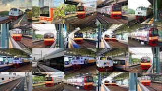 kompilasi kereta api di stasiun gambir 