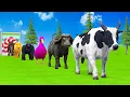 Download Lagu Paint \u0026 Animals Duck,Gorilla,Lion,Elephant,Cow,Sheep Fountain Crossing Transformation Animal Cartoon