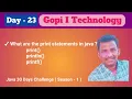 Day-23 Types of print statements in java l print println printf l Java Full Stack Course l
