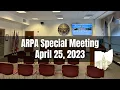 ARPA Special Meeting April 25 2023