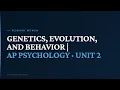 Genetics Evolution and Behavior AP Psychology Unit 2