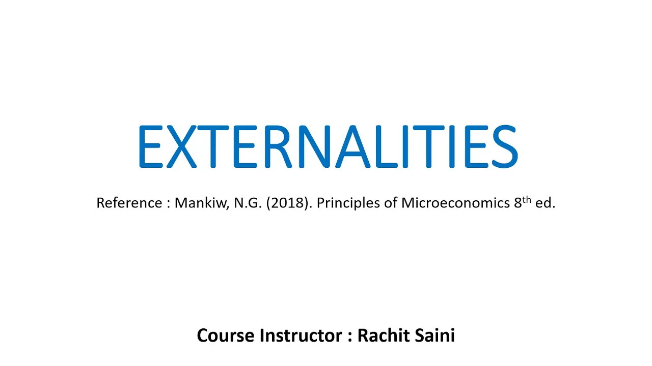 Externalities | Chapter 10 | Mankiw Principles of Microeconomics 8th ed.